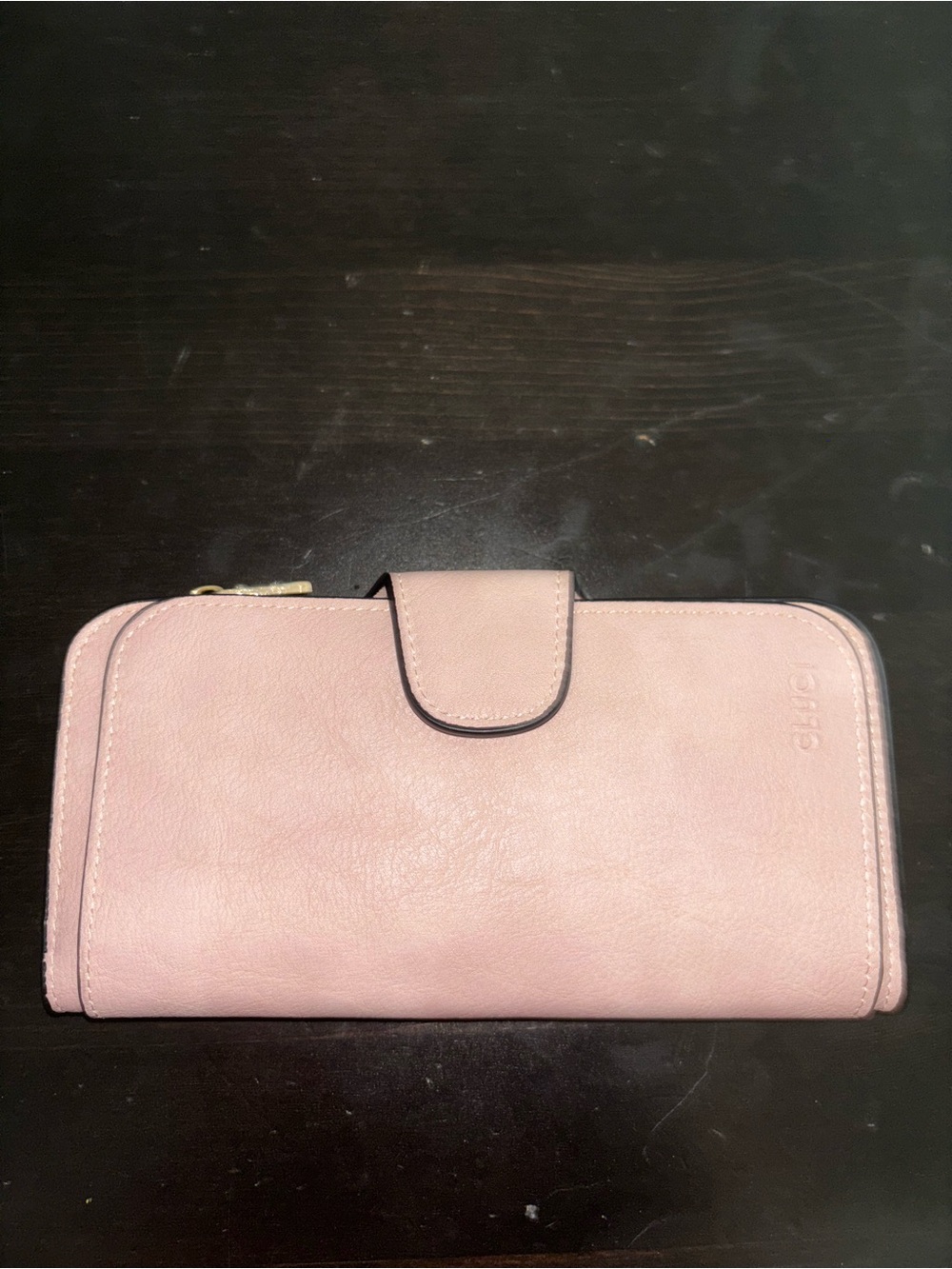 Soft Pink Zip-Around Women's Wallet with Snap Closure
